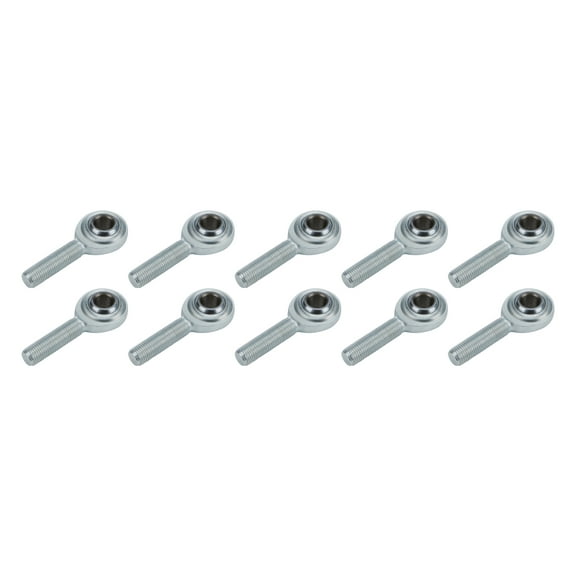 Allstar Performance ALL58016-10 Rod End - Standard - Spherical - 3/8in Bore - 3/8-24in LH Male Thread - Steel - Zinc Oxide - Set of 10