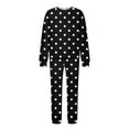 thumbnail image 4 of Elainilye Fashion Sweatsuits for Women Casual Print Long Sleeve Round Neck Sweatshirt Top and Pants Set Two Piece Outfits,Black, 4 of 5