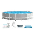 thumbnail image 3 of Intex 18ft x 42in Prism Above Ground Pool, Inflatable Loungers (2 Pack) & Cooler, 3 of 9