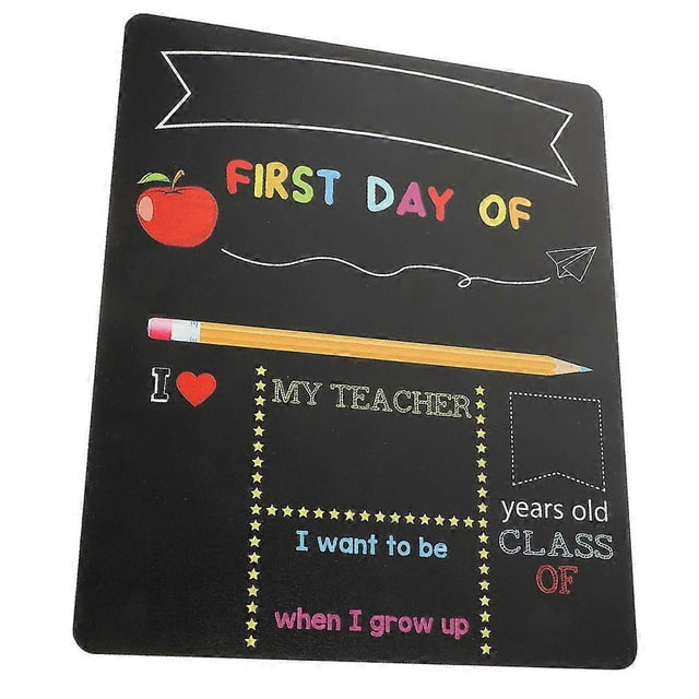 Black Chalkboard Sign for Classroom Decor Preschool or Kindergarten Use Wood Material 6.5x9 Inches