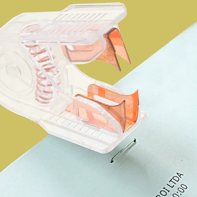 Homoyoyo 1Set Stylish Office Two Hole Punch Tool and Staple Remover Set with Clear Finish