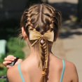 thumbnail image 3 of Arco Pinza para el cabello Diademas Accesorios para el peinado del cabello Lazos para el cabello Pasadores con lazo para niños pequeños Niños Mujeres Amarillo, 3 of 8