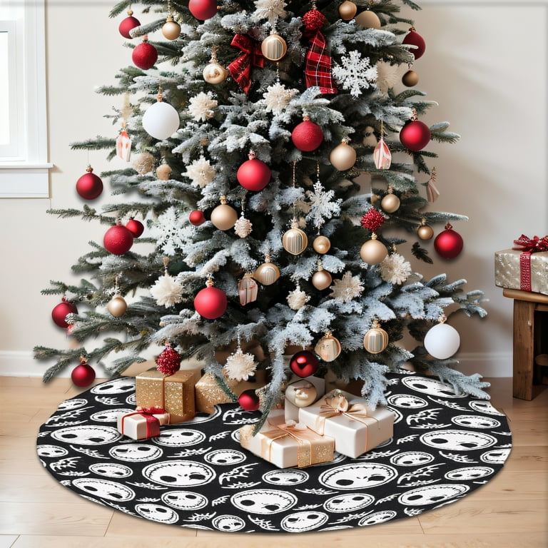 Jack Sally Skellington Skull Christmas Tree Skirts Skull Santa