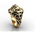 thumbnail image 3 of Lion Ring Unisex Zircon Rhinestone Jewelry Yellow Gold Copper Animal Fashion Statement Durable For Quick Style, 3 of 11