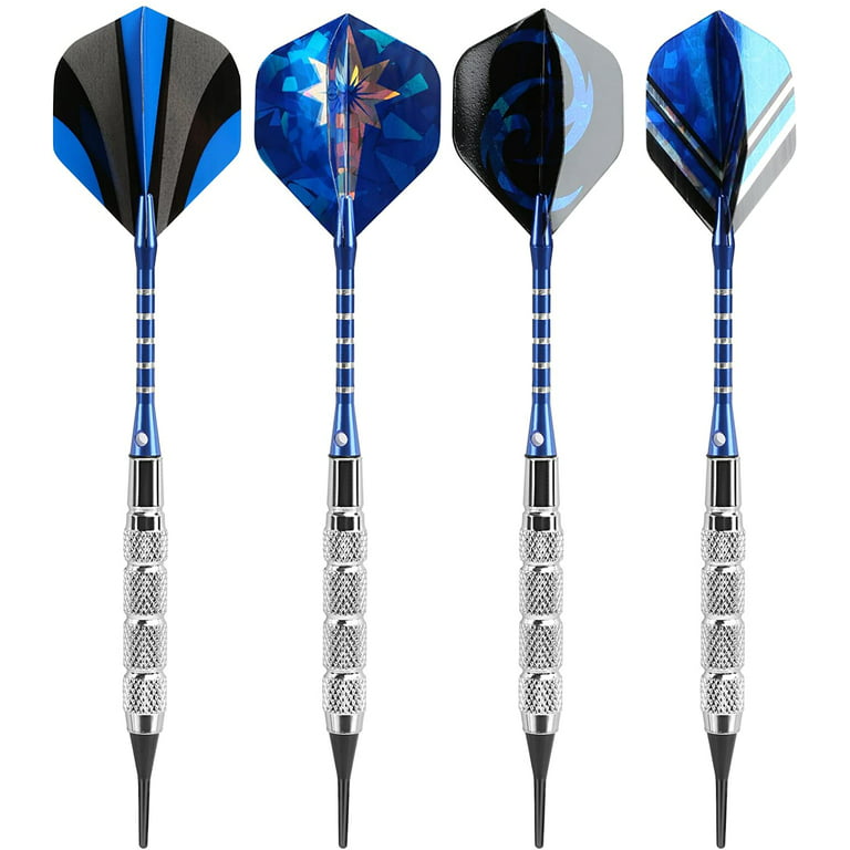 Naler Set of 12 Soft Dart (18g) with 16 Dart Flights and 200 Dart Soft Tip  Points for Electronic Dartboard,5.51 in