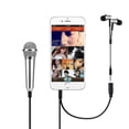 thumbnail image 2 of SHOWERORO 2Pack Mini Microphone for Recording Vocals Metal Silver with Karaoke Communication, 2 of 8