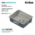 thumbnail image 6 of KRAUS Dex 21” Undermount 16 Gauge Stainless Steel Single Bowl Kitchen Sink, 6 of 7