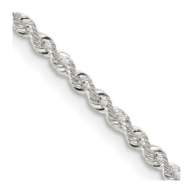 Quality Gold QDR040-26 Sterling Silver 2.3 mm Solid 26 in. Rope Chain