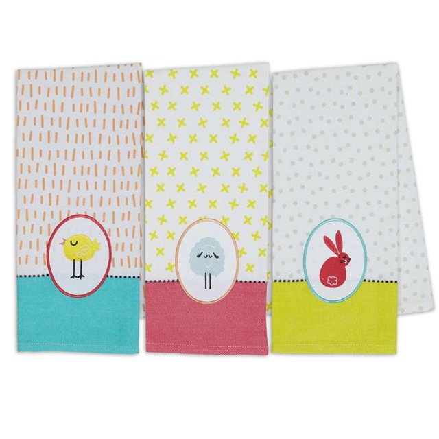 Design Imports CAMZ11984 18 x 28 Po Ensemble de Torchons de Pâques Hoppity DII - 3 Pièces