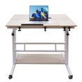 Rolling Desk Laptop Table Home Office Working Drawing Desk Height