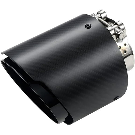 A-KARCK Carbon Fiber Exhaust Tip 2.5" Inlet to 4.5" Outlet, High Temperature Resistance 6" Long Stainless Steel Tailpipe tip (Black Shell)