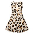 thumbnail image 4 of RXIRUCGD 2025 Vêtements d'Été pour Enfants Filles Robe Sans Manches Extensible Ligne A Robe de Récital Scolaire Patineuse Manches Courtes Col Rond, 4 of 5