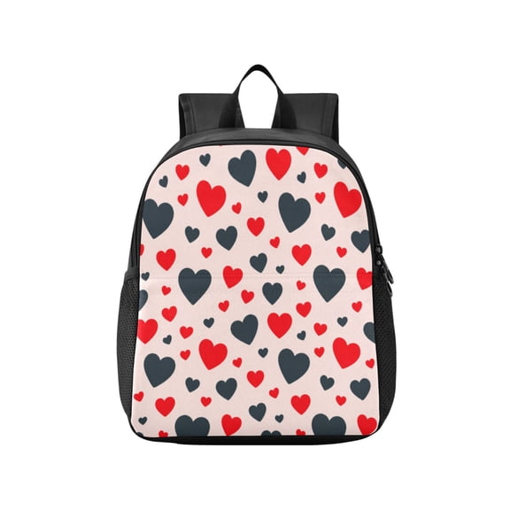 Toddler Backpack Heart Pattern Love Design Waterproof Lightweight Backpack Casual Mini Daypack for Daycare & Travel