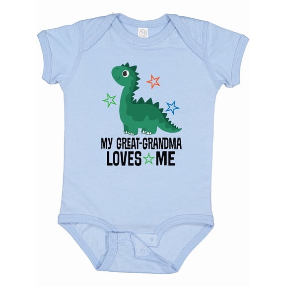 Inktastic My Great Grandma Loves Me Dinosaur Grandson Boys Baby Bodysuit