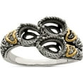 thumbnail image 5 of 14K/Silver Two-Tone Sterling Silver & 14K Three-Stone And Diamond Mother's Ring Semi-Mount (Size 8) Made In Thailand qmr20/3-8, 5 of 5