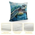 thumbnail image 4 of COMIO  Cushion Pillows Cover Blue Sea Turtle Watercolor Painting Square,Pillow Cover Decor for Couch Sofa Bedroom Car Living Room, 4 of 5