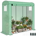 thumbnail image 2 of Outsunny Mini Greenhouse, Portable Greenhouse with Mesh Windows, Small Green House with PE Cover, Green, 2 of 9