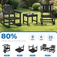 thumbnail image 5 of SERWALL Outdoor Rocking Bistro Set of 2 with 1 Side Table & 9ft Patio Umbrella(Umbrella Base Not Included), Porch Chairs and Coffee Table Set for Lawn Balcony Deck, Black, 5 of 11