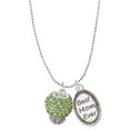 thumbnail image 1 of Delight Jewelry Silvertone Lime Green Crystal Sparkle Spinner Best Mom Ever Charm Necklace, 1 of 4