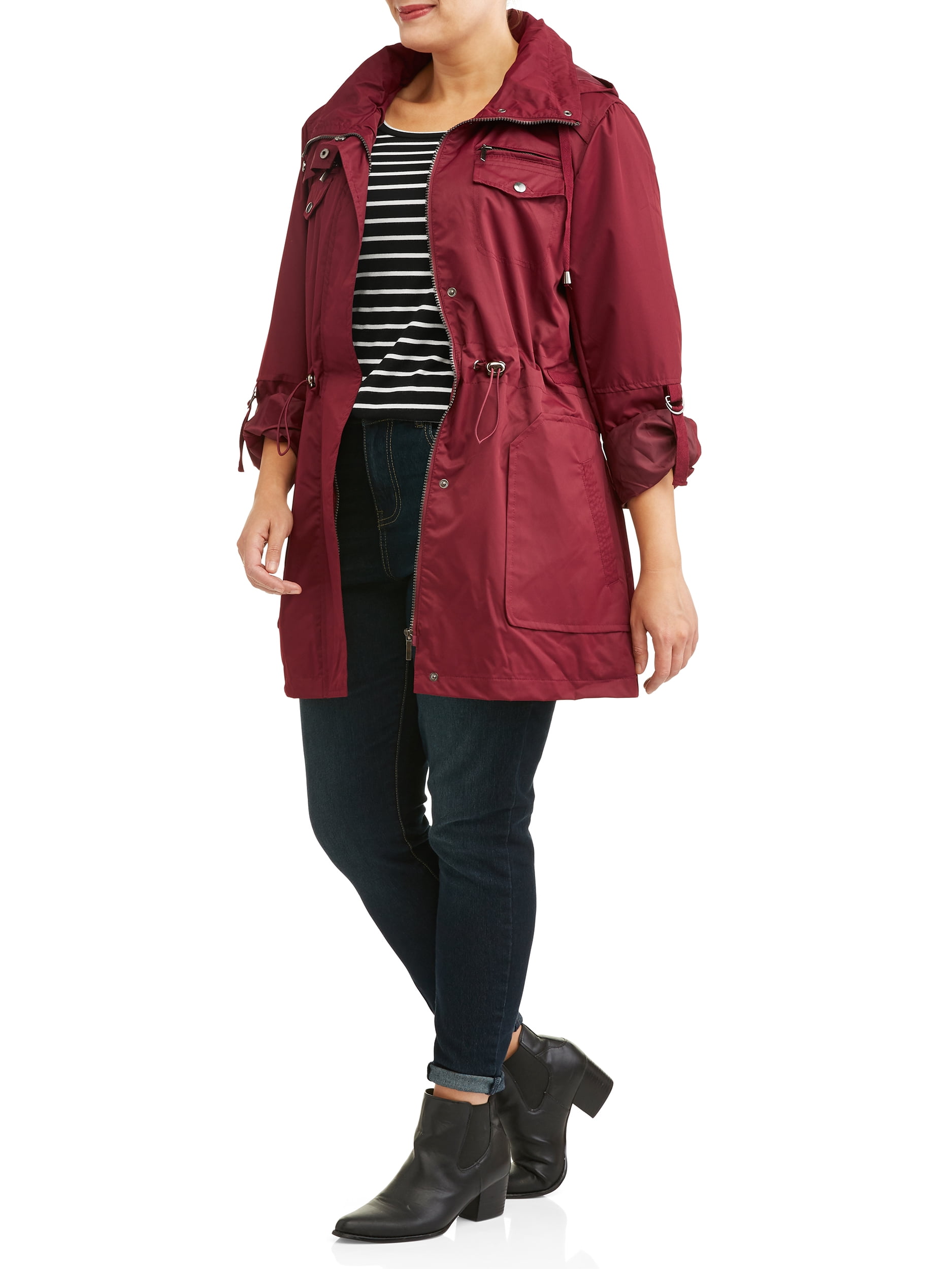 Burgundy rain jacket outlet women's