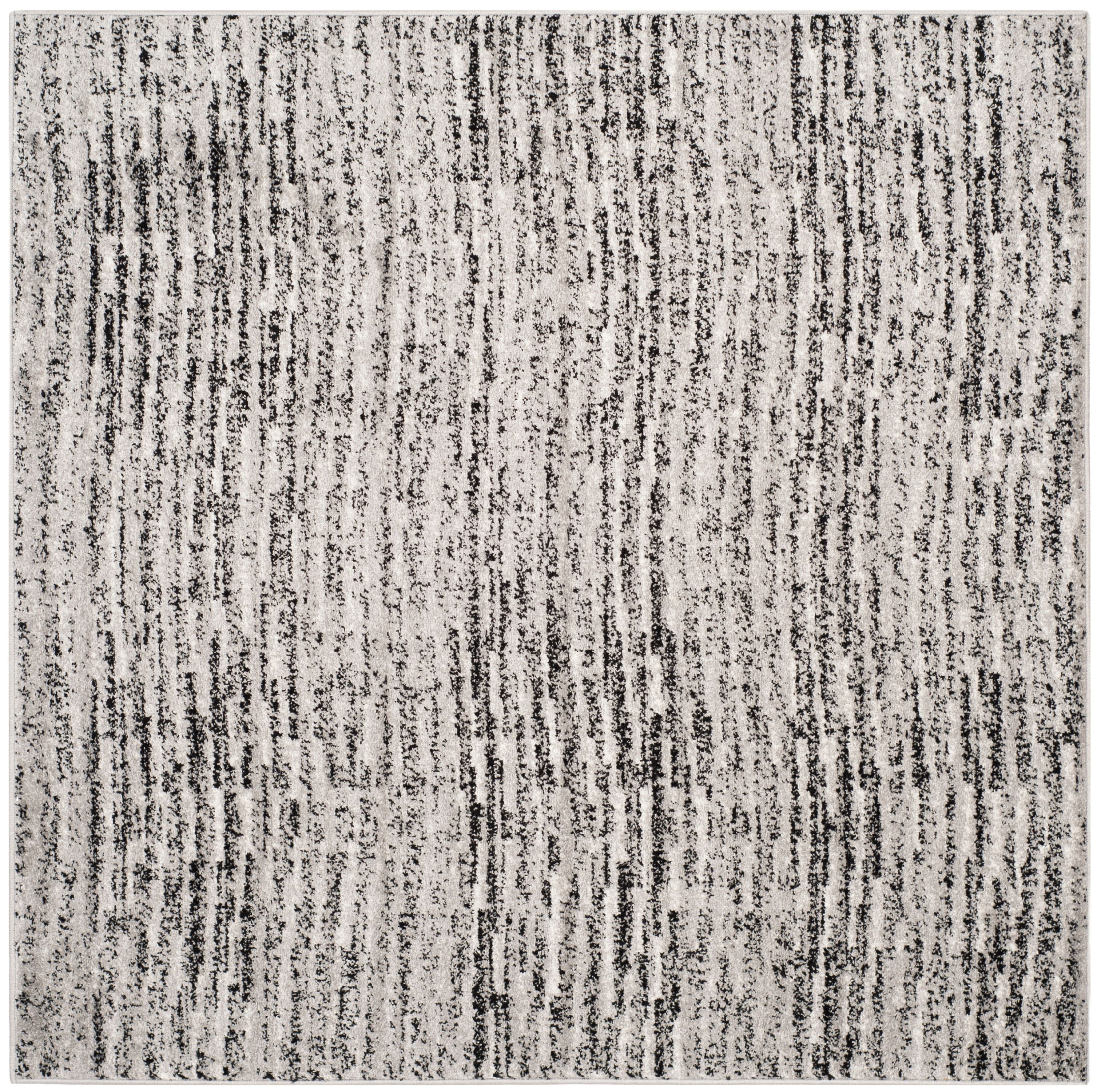 SAFAVIEH Adirondack Linnette Abstract Area Rug, Black/Silver, 4' x 4' Square