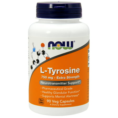 NOW Supplements, L-Tyrosine 750 mg, 90 Veg (Best L Tyrosine Brand)