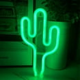 thumbnail image 4 of Green Cactus Neon Light Signs LED Cactus Neon Lights Night Lights with Pedestal Room Decor Battery/USB Operation Cactus Lamps Neon Signs Light Up Children's Room Bedroom Wedding, 4 of 7
