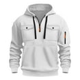 thumbnail image 3 of Fnnxeal Mens Hoodies Sweatshirts, Zipper Long Sleeve Shirt with Pockets Fall Winter Outdoor Casual Big and Tall Shirts White Blouse for Men Size 2XL, 3 of 3