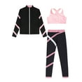 thumbnail image 3 of Oyolan Kids 3 Piece Gymnastics Outfit Girls Ice Skating Jacket Sport Bra and Dance Yoga Pants Set Pink 12, 3 of 5