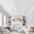 thumbnail image 5 of Bella Depot 5-Light Sputnik Modern Linear Chandelier with Clear Glass Shade and Gold Rods, 5 of 11