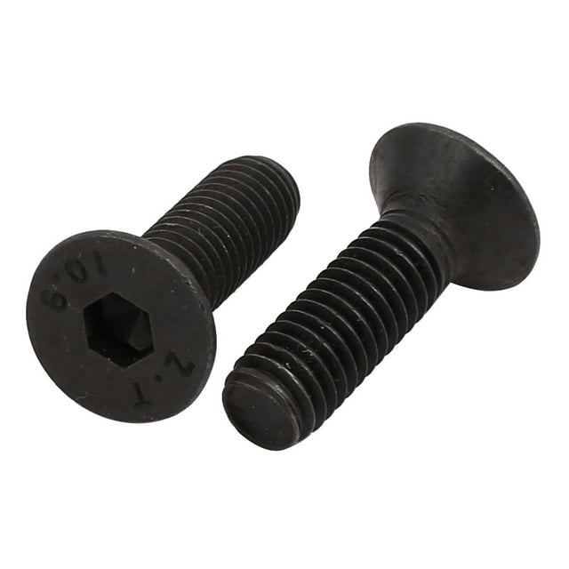 Unique Bargains 2pcs M6x20mm Flat Countersunk Head Hex Socket Left Hand Thread Bolt DIN7991