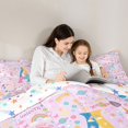 thumbnail image 4 of jejeloiu Unicorn Rainbow Monogram A Full Size Comforter Sets For Girls,Magical Star Initial Bedding Sets For Kids,Colorful Stars Reversible,3-Piece, 4 of 7
