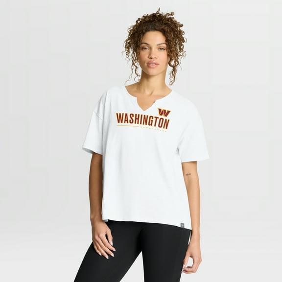 Women's Fanatics White Washington Commanders Redzone Slub Boxy T-Shirt