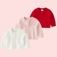thumbnail image 2 of XBASW Newborn Baby Knit Sweaters for Girls Cardigan Jacket Long Sleeve Knit Tops Toddler Girls Spring Fall Sweatshirt for 6M -3Y, 2 of 9