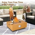 thumbnail image 3 of EastVita 36Inch Outdoor Propane Fire Pit Table 50000 BTU Steel Fire Pit with Wind Guard and Waterproof Cover Yellow, 3 of 7