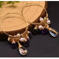 thumbnail image 2 of EOEMY S Natural Crystal Hoop Earring Freshwater Pearl Colorful Jewelry, 2 of 3