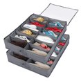 thumbnail image 1 of Juego De 2 Organizadores De Almacenamiento De Zapatos Debajo De La Cama, Caja De Almacenamiento De Zapatos Debajo De La Cama Con Tapa Se Adapta A 24 Pares En Total - Solución De Almacenamiento Debajo Feliz Sencillez, 1 of 5