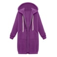 thumbnail image 6 of Zip Up Hoodies Womens Long Sleeve Long Tunic Sweatshirts Oversized Fleece Casual 2026 Fall Jacket Coat with Pocket Purple M, 6 of 7