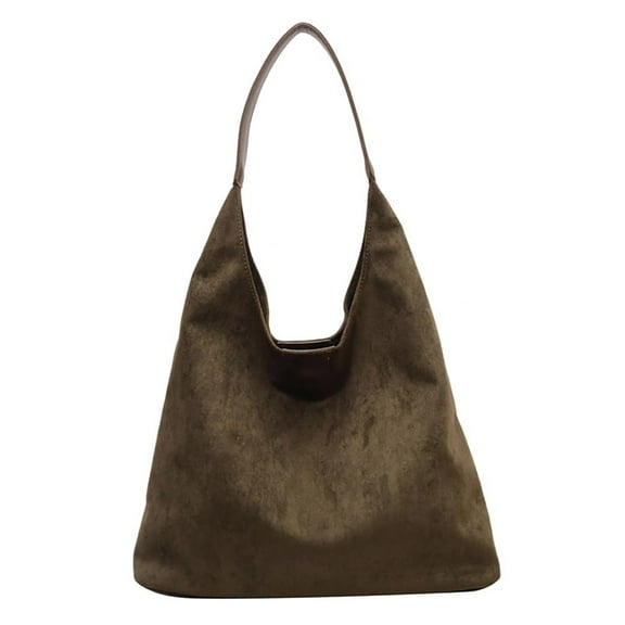MUSOIE Suede Bags for Women Retro Slouchy Tote Work Handbag Large Purses Shoulder Bag