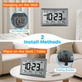 thumbnail image 4 of Reloj de pared Atomic HODIK con pantalla LCD de temperatura de 10,5 pulgadas, color plateado, 4 of 9