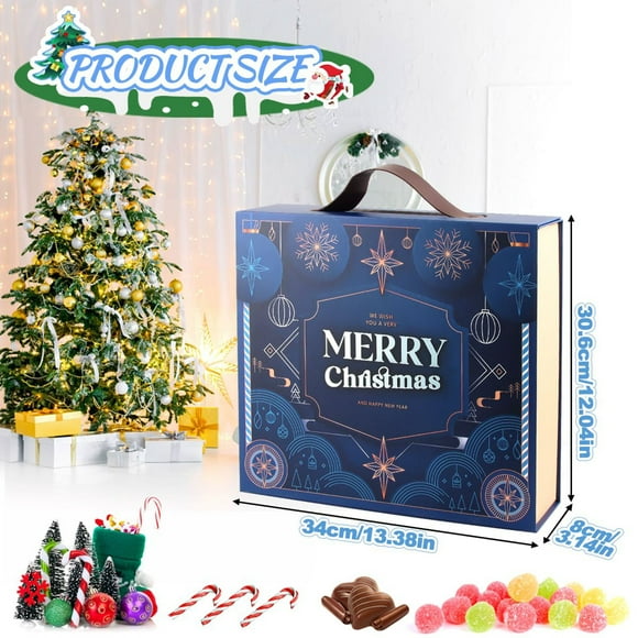 Riforla 2024 Christmas Calendar Empty | 24 Day Christmas Countdown | Countdown Christmas Storage for Filling Various Crystals Crystal Set Countdown Calendar Countdown sets Blue