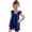 Dark Blue, variant on CYRBOKO Girls Outfit Sets, Casual Elastic Waist Short Sleeve Soft Two-piece Sets Beige Size 7-8 T