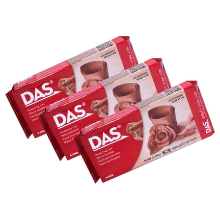 DAS Modeling Clay Air Hardening, Terra Cotta, 1.1lb, Pack of 3