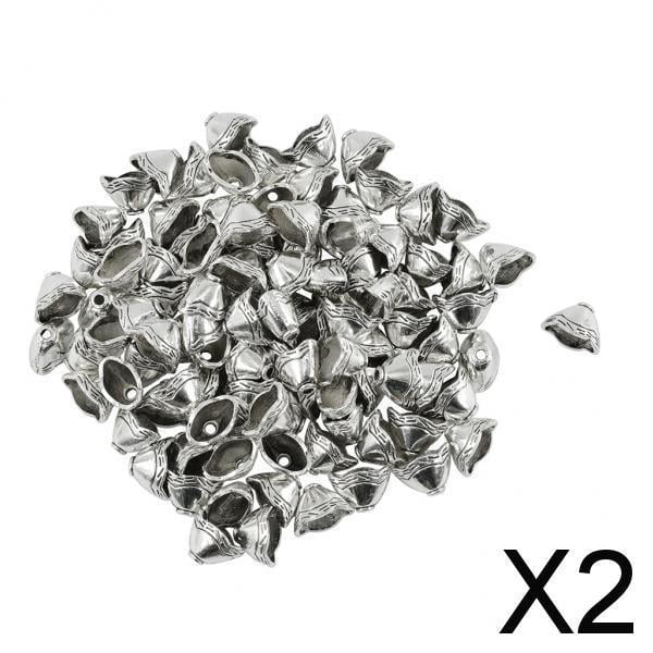 2x100 Piezas Cuentas Tapa Borla Tapa Final Forjando Joyas Antiguo 2 piezas