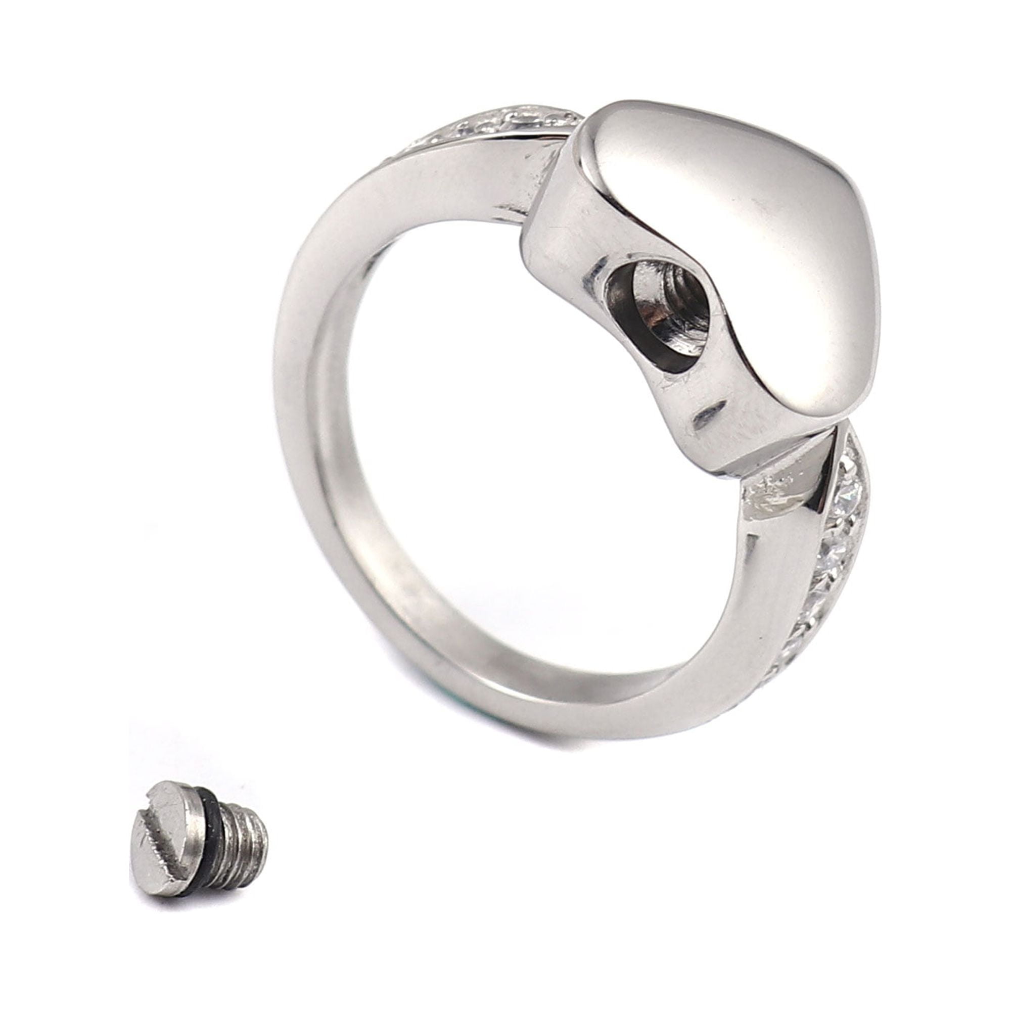 Personalized Cremation Ring, Custom Ring for Ashes, Memorial Keepsake, Free Jewelry Box & Filling Tool [Size 9, Text Engraving, 7-Font to Choose]
