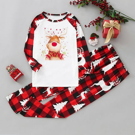 

Christmas Gifts Women Mom Family Christmas Pajamas Christmas Print Pajamas Plaid Holiday Pajamas Set Parent Child Polyester Red Xl