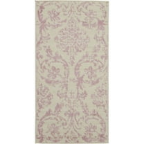 HomeRoots 2' X 4' Cream Damask Power Loom Area Rug