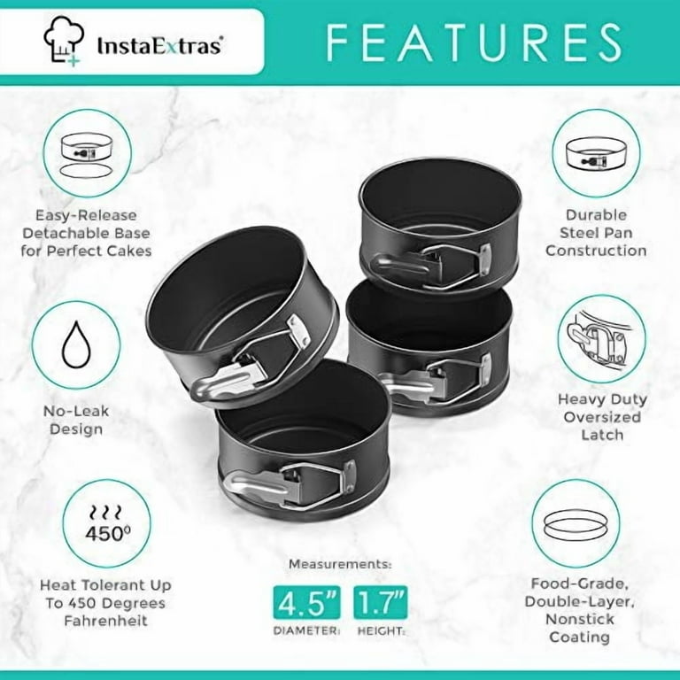 4-Inch Springform Cake Pan Set Pack Of Round Steel
