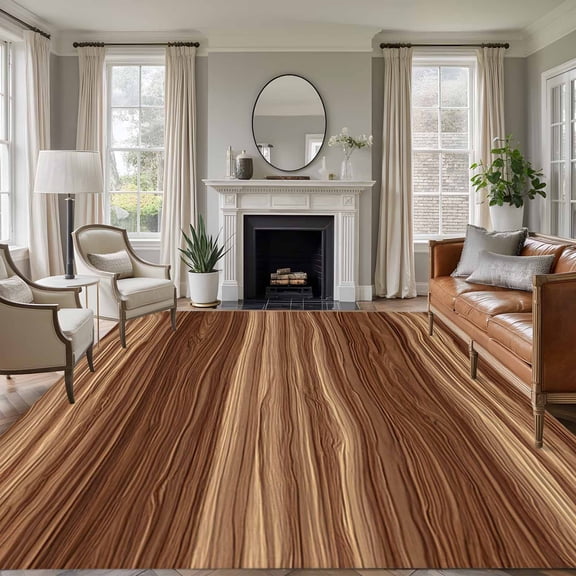 Large Area Rugs for Living Room Bedroom, Brown Western 8'x10' Rug Washable Carpet Runner Indoor Outdoor, Vintage Farmhouse Wood Barn Door Non Slip Floor Mats Rug for Kitchen, Patio