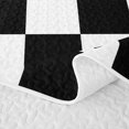 thumbnail image 5 of Homewish Minimalist Grid Quilt King, Retro Checkerboard King Coverlet Set, Black White, 5 of 7